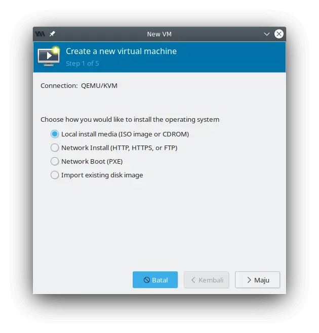 Pilih Local ISO